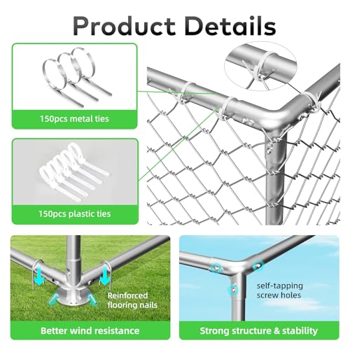 Outdoor Dog Kennel Heavy Duty with Waterproof Cover and Lock Q463