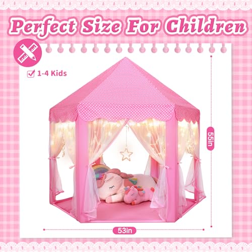 Monobeach Princess Tent Girls Large Playhouse with Star Lights L847553
