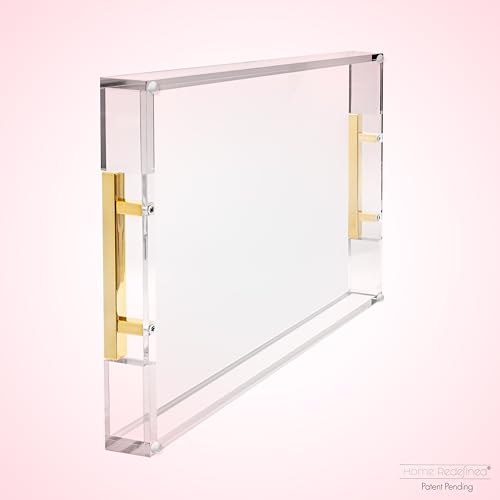 White Marble Faux Leather Decorative Tray with Handles D972626