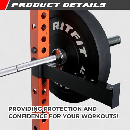 RitFit Multi-Functional Folding Squat Rack for Home Gym, Wall Mounted with Attachments V171188