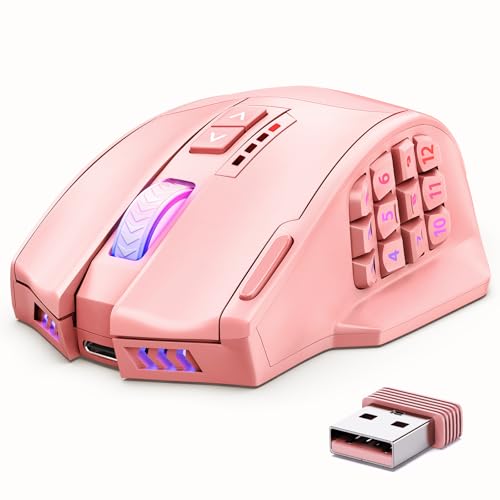 UtechSmart Venus Pro RGB Wireless MMO Gaming Mouse, 16000 DPI, 16 Programmable Buttons M66772