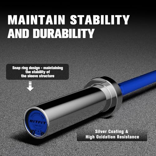 RITFIT Olympic Barbell 4ft/6ft 2 Inch Weight Bar for Strength Training, 500lbs Capacity F369