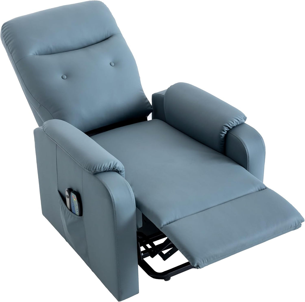 Power Lift Recliner Chair with Adjustable Heated Massage for Elderly, F-Blue R8992