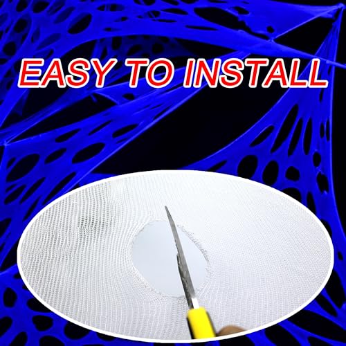 Giant Glow in The Dark Spider Web Halloween Decorations Outdoor with Blacklight S348