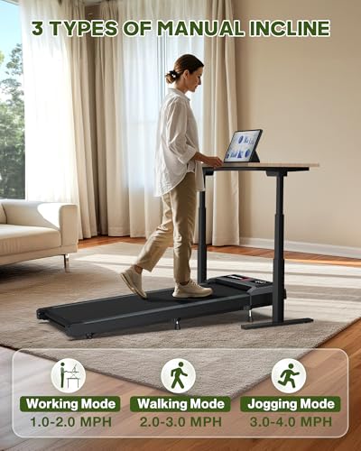 Walking Pad Treadmill with Incline, 300lb Capacity, Under Desk for Home Office J515