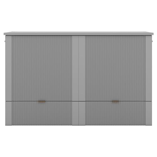 Harper & Bright Designs Queen Murphy Bed Cabinet with USB Charging Station, White D9669