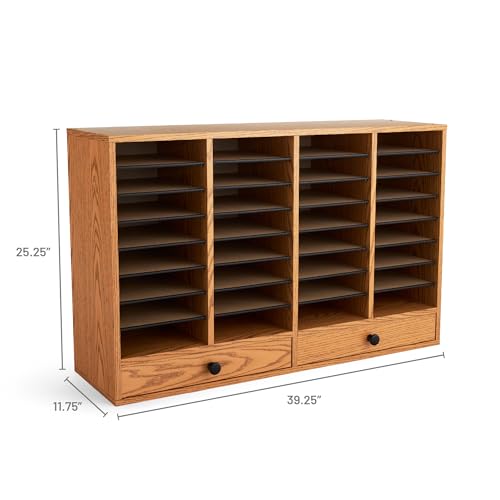 Safco Wooden Paper and Mail Organizer, Adjustable Shelves, Stackable B285