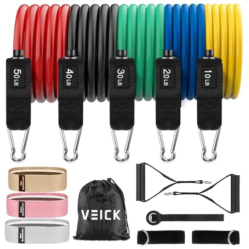 VEICK Resistance Bands with Handles for Home Workout O75059