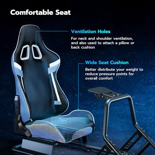 ARES WING Racing Simulator Cockpit with Monitor Mount and Seat P60837