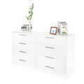 Drawer Double Dresser for Bedroom, Drawer Double Dresser, White Dresser, Modern Chest of Drawers with Deep Drawers, Wide Storage Organizer Cabinet for Living Room Home (White, 6-Drawers)