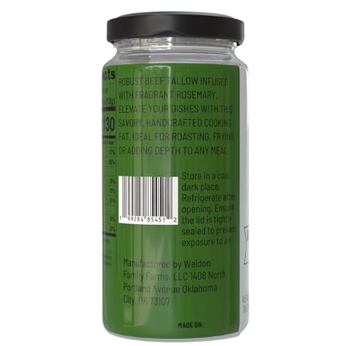Weldon Family Farms Rendered Beef Tallow for Cooking, Grass Fed, 2 Pack, 16oz Total C474231