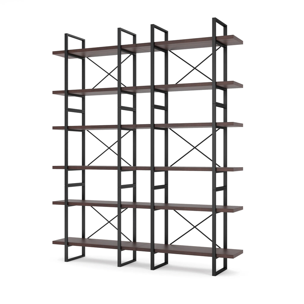 Davee Dark Walnut 6-Tier Divider Bookcase X943204