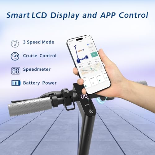 Electric Scooter for Adults, 19Mph, 15/21 Miles Range, Foldable with App Control O825633