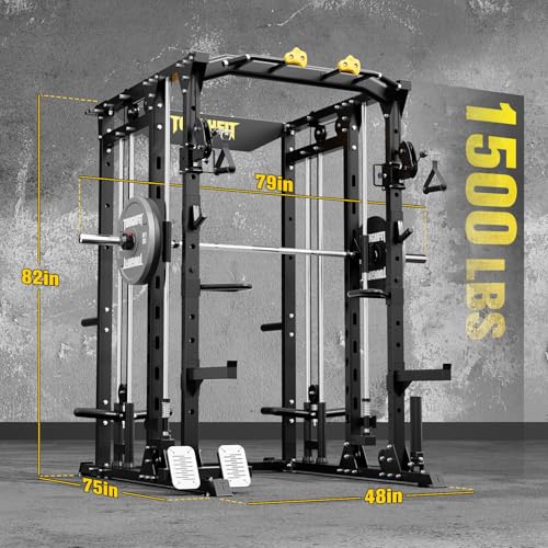F4 Smith Machine Power Cage with Adjustable Cable Crossover J835