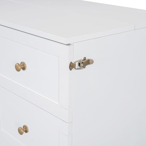 Ball & Cast Queen Size Solid Pine Murphy Bed with Charging Station, White + Walnut P2075