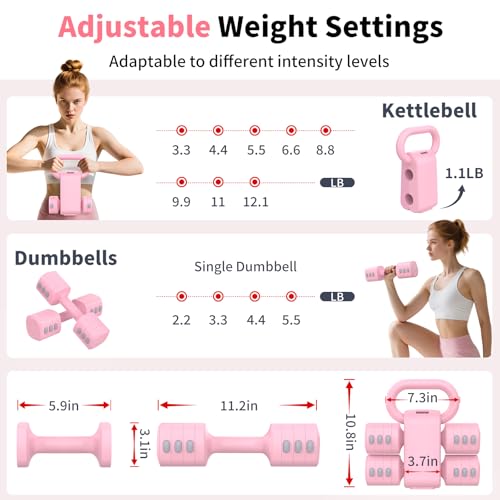 2-in-1 Adjustable Dumbbells Set for Home Gym Exercise H9792