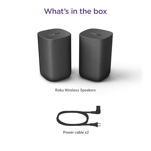 Roku Wireless Speakers for Roku TV, Black (2 Count) R693