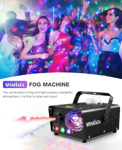 MOSFiATA 600W Fog Machine with RGB LED Lights and Remote Control E8210