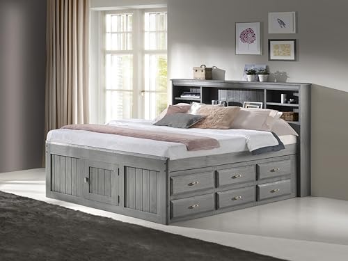 Discovery World Furniture White Full Bookcase Bed with 6 Drawers Z895159