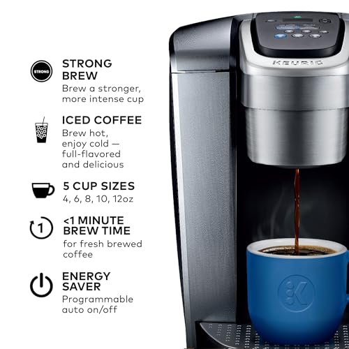 Keurig K-Elite Single Serve K-Cup Pod Coffee Maker, Brushed Silver P23556