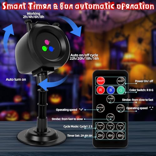 Halloween Christmas Projector Lights Outdoor with Remote, 4 Slide Patterns R6933