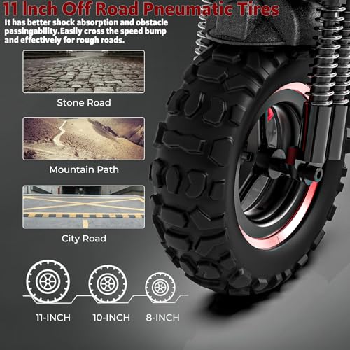 Off Road Electric Scooter Adults 800W 48V 11" All-Terrain Tires Dual Suspension B277