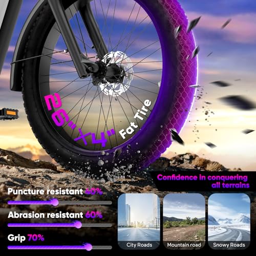 EB60 26" Fat Tire Electric Bike for Adults, 2000W Motor, 48V 20.8AH Battery R225
