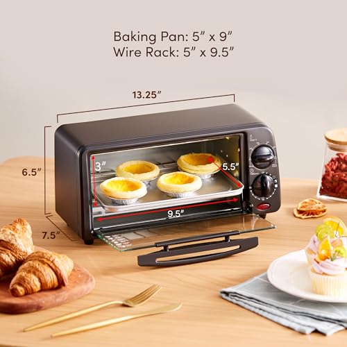 Elite Gourmet ETO236 Compact 2 Slice Toaster Oven, Black C32483