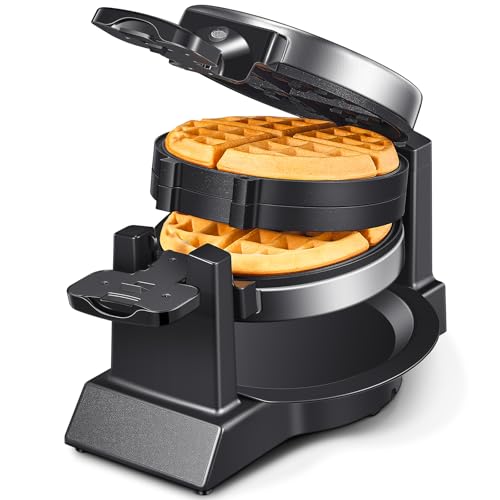 Double Belgian Waffle Maker, 180° Flip, Nonstick, Stainless Steel G6778