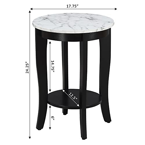 American Heritage Round End Table, Black U219