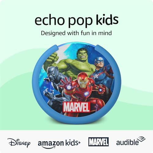 Amazon Echo Pop Kids with parental controls, includes 6 months of Amazon Kids+ F734