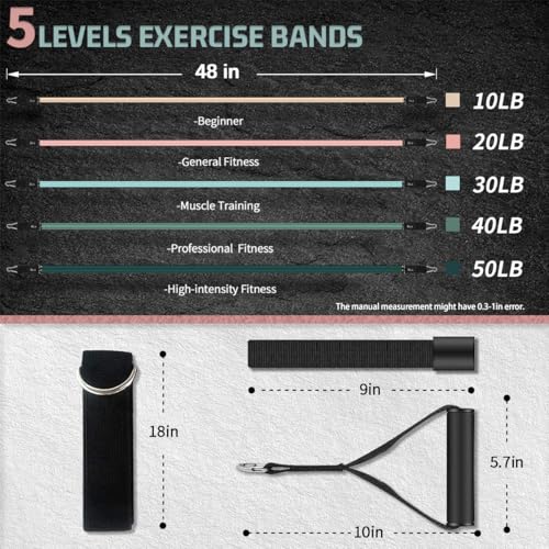 VEICK Resistance Bands with Handles for Home Workout O75059