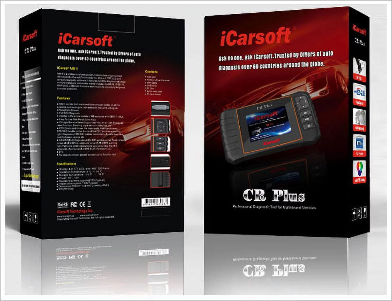 iCarsoft CR Plus Diagnostic Tool Code Reader for Multi Brand Vehicles J339948