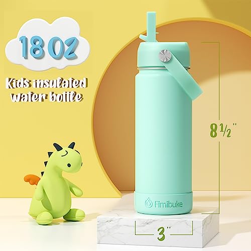 Fimibuke Kids Insulated Water Bottle 18oz with Straw, 2 Pack Ocean Life X374824