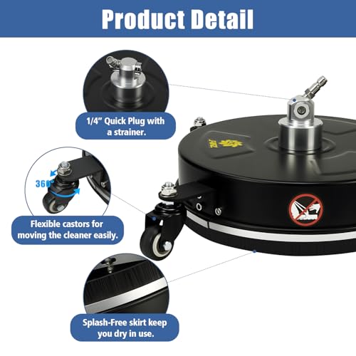 JANZ Pressure Washer Surface Cleaner 14 Inch with 4 Wheels J74032
