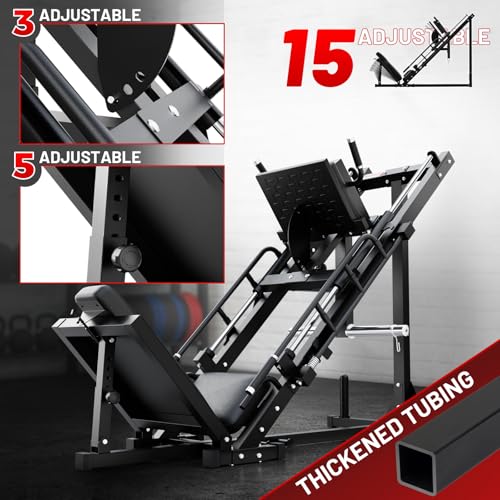 RitFit Leg Press Hack Squat Machine, Adjustable for Home Gym E5729