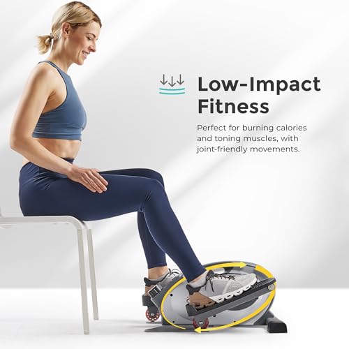 Sunny Health & Fitness Under Desk Elliptical Exerciser, Magnetic, Pink V916