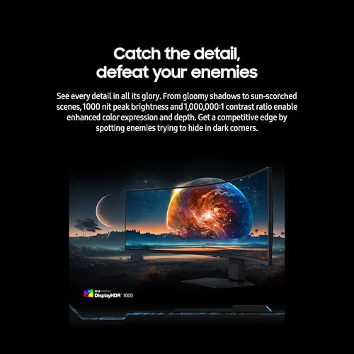 SAMSUNG 49" Odyssey G9 (G95C) DQHD 1000R Curved Gaming Monitor, 240Hz, 1ms, DisplayHDR 1000 L9256