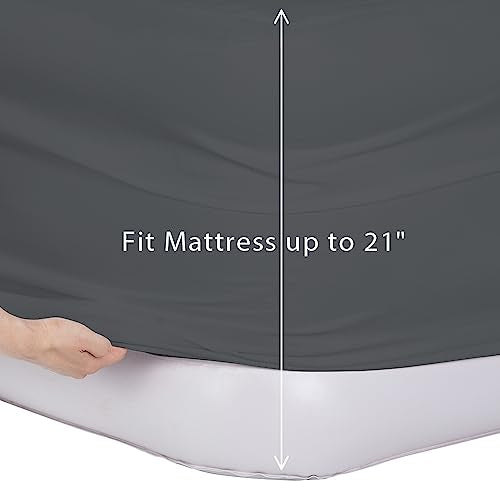 Bedecor Air Bed Sheets for Mattress Cover Removable Elastic Band Soft Breathable Twin XL Light Gray U508