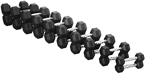 Rubber Coated Hex Dumbbell Weight Set R443