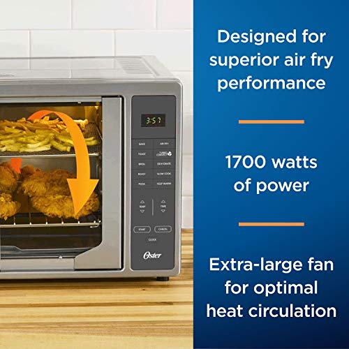 Oster Air Fryer Oven 10-in-1 Countertop Toaster Stainless Steel E453