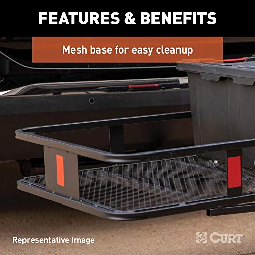 CURT 18152 60 x 24-Inch Hitch Cargo Carrier, 500 lbs Capacity, Black Steel W52353