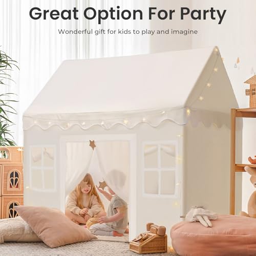 Tiny Land Kids Play Tent with Padded Mat & LED Lights, Indoor Playhouse for Toddlers G6025