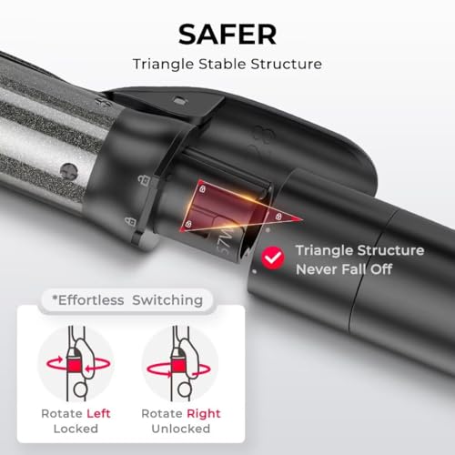 TYMO 3 in 1 Ceramic Curling Iron Set, Dual Voltage for Travel M921001