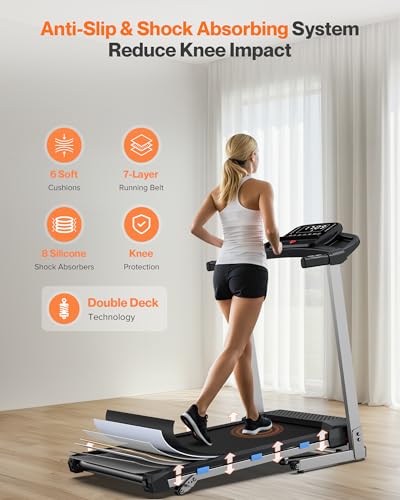 Folding Treadmill with Incline, 3.0 HP Quiet for Home, 350 lbs Capacity Y76666