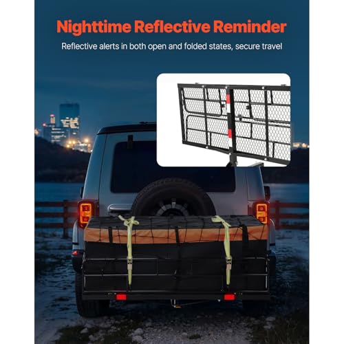 VEVOR 70" x 30" x 6" Hitch Cargo Carrier, 500 lbs Capacity, Folding for 2" Receiver I3546