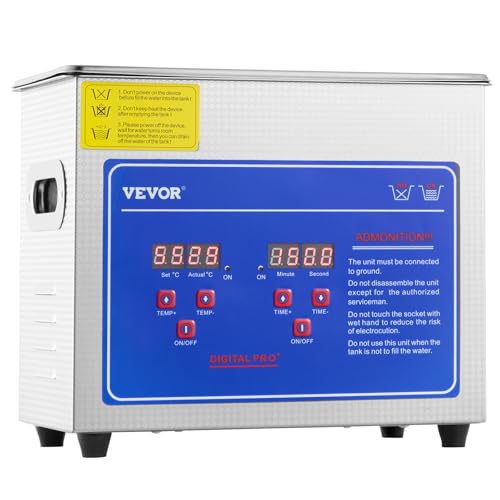 VEVOR Commercial Ultrasonic Cleaner 6L 40kHz with Digital Timer & Heater 110V Q7418