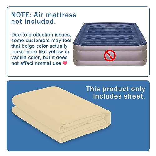 Bedecor Air Bed Sheets for Mattress Cover Removable Elastic Band Soft Breathable Twin XL Light Gray U508