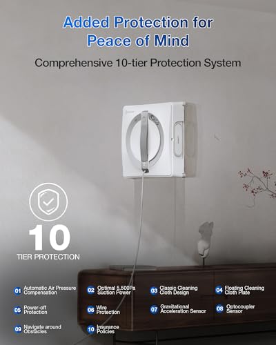 ECOVACS Winbot W1 Pro Window Cleaning Robot, 2800Pa Suction, App Control, Grey R250