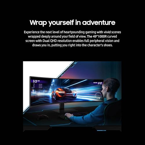 SAMSUNG 49" Odyssey G9 (G95C) DQHD 1000R Curved Gaming Monitor, 240Hz, 1ms, DisplayHDR 1000 L9256